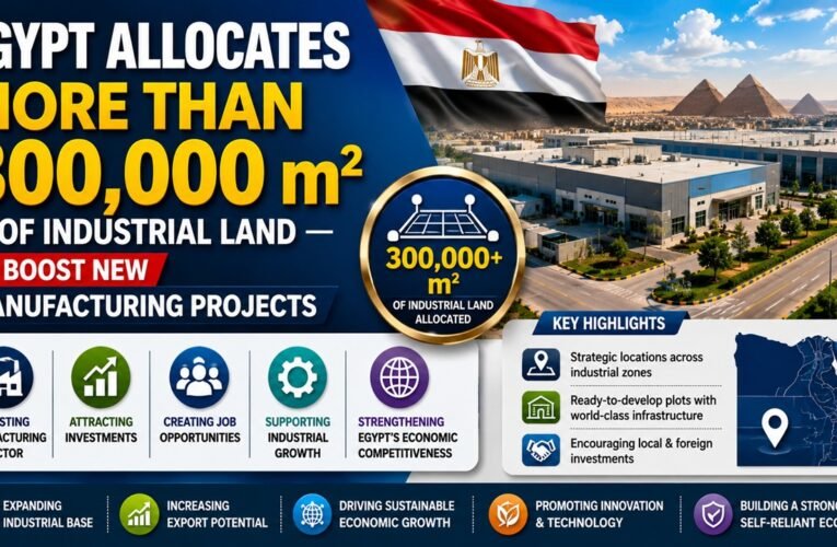 Egypt Allocates More Than 300,000 m² of Industrial Land to Boost New Manufacturing Projects