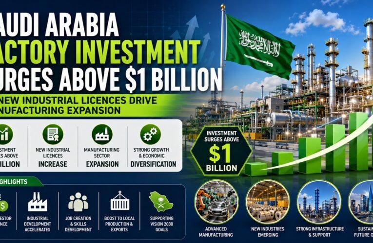 Saudi Arabia Factory Investment Surges Above $1 Billion as New Industrial Licences Drive Manufacturing Expansion